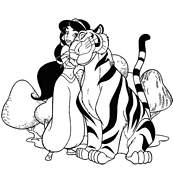 coloriage jasmine et tigre